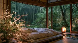 Deep Sleep in Minutes: Rain & Piano in Sakura Bamboo Bedroom screenshot 5
