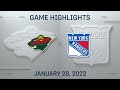 NHL Highlights | Wild vs. Rangers - Jan 28, 2022