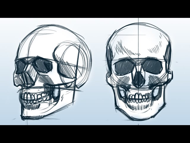 Como desenhar um crânio de desenho animado