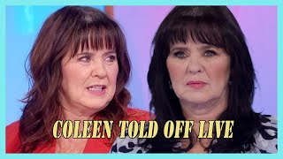 Loose Women SHOCK Coleen Nolan Told Off LIVE On Air After “Bang Out of Order” Comment!