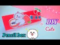 Diy cute pencil box  cute origami pencil case with paper  aditi yuvika