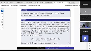 Vladimir Manuilov. Large one-sided ideals in C*-algebras and submod. in Hilbert modules. 10.10.2025