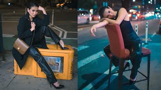 LJ Reyes looks stunning in her all-black in NEW YORK FASHION WEEK.