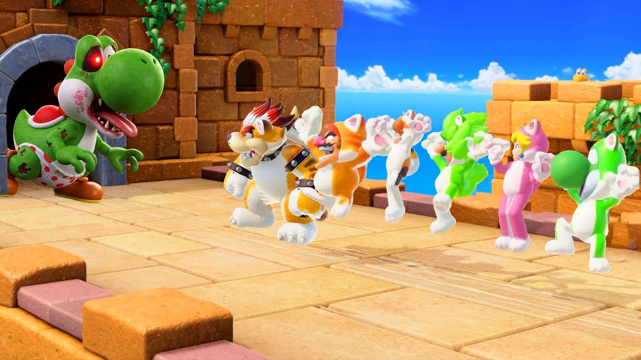 ヨッシー様確認用DOPPELGANGER　URBANCURV スーパー マリオパーティ】ミニゲーム ネココスチューム対決ピーチ vs