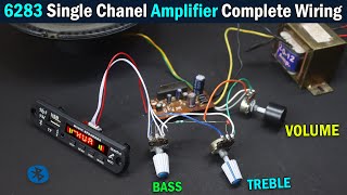 6283 Audio Amplifier Board Complete connection with Bluetooth panel + Volume, Bass and Treble