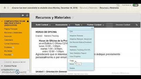 CÓMO COPIAR UNA UNIDAD DE UN CURSO A OTRO CURSO EN  BLACKBOARD