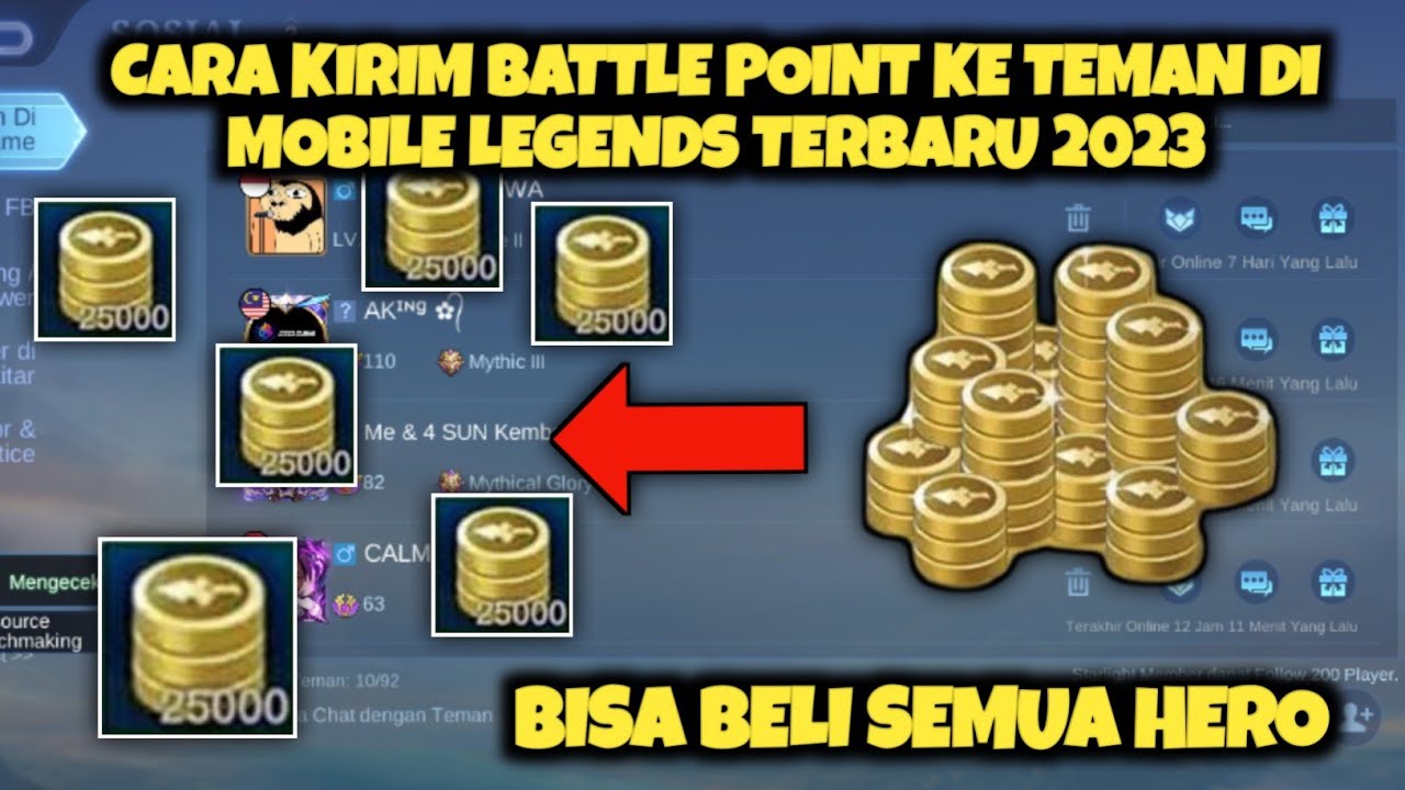CARA KIRIM BATTLE POINT MOBILE LEGENDS KE TEMAN CARA GIFT