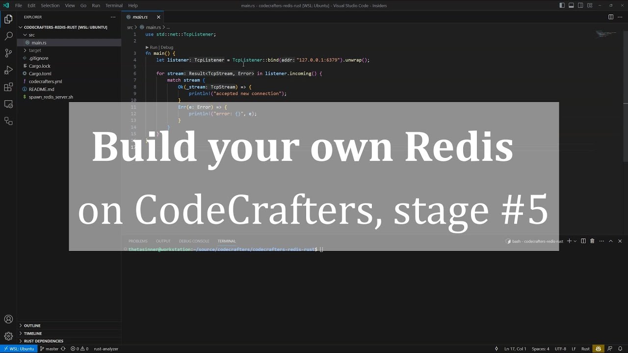 Build your own Redis on CodeCrafters: Stage 5 - YouTube