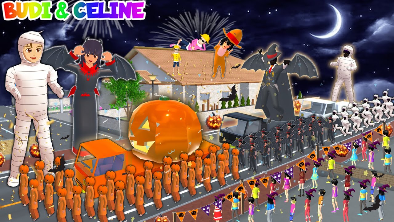 Yuta Mio Pawai Halloween Keliling Kota Sakura🎃|Yuta Mio Celine Jadi Mumi Penyihir & Vampir Halloween