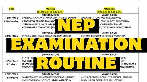WBSU-3RD SEMESTER EXAMINATION ROUTINE।।#NEP#wbsu #examroutine