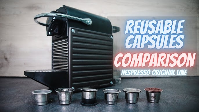 CAPMESSO Cápsulas reutilizables para Nespresso OriginalLine, 6 cápsulas de  café recargables Nespresso de acero inoxidable compatibles con máquina
