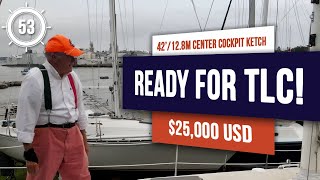 $25,000 42-foot Cruising Sailboat for sale | EP 53 #sailboattour #sailboatforsale #captain q