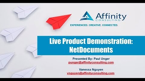 Live Product Demonstration: NetDocuments