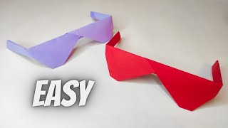 How To Make Paper Sunglasses Without Glue / Easy Origami Glasses / Folding Crafts