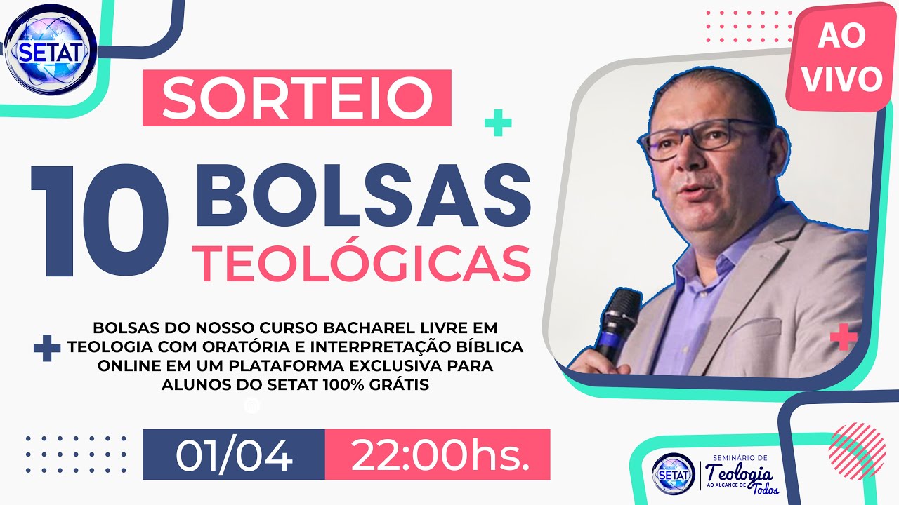 SORTEIO de 10 Bolsas de Teologia ! Venha participar da live!
