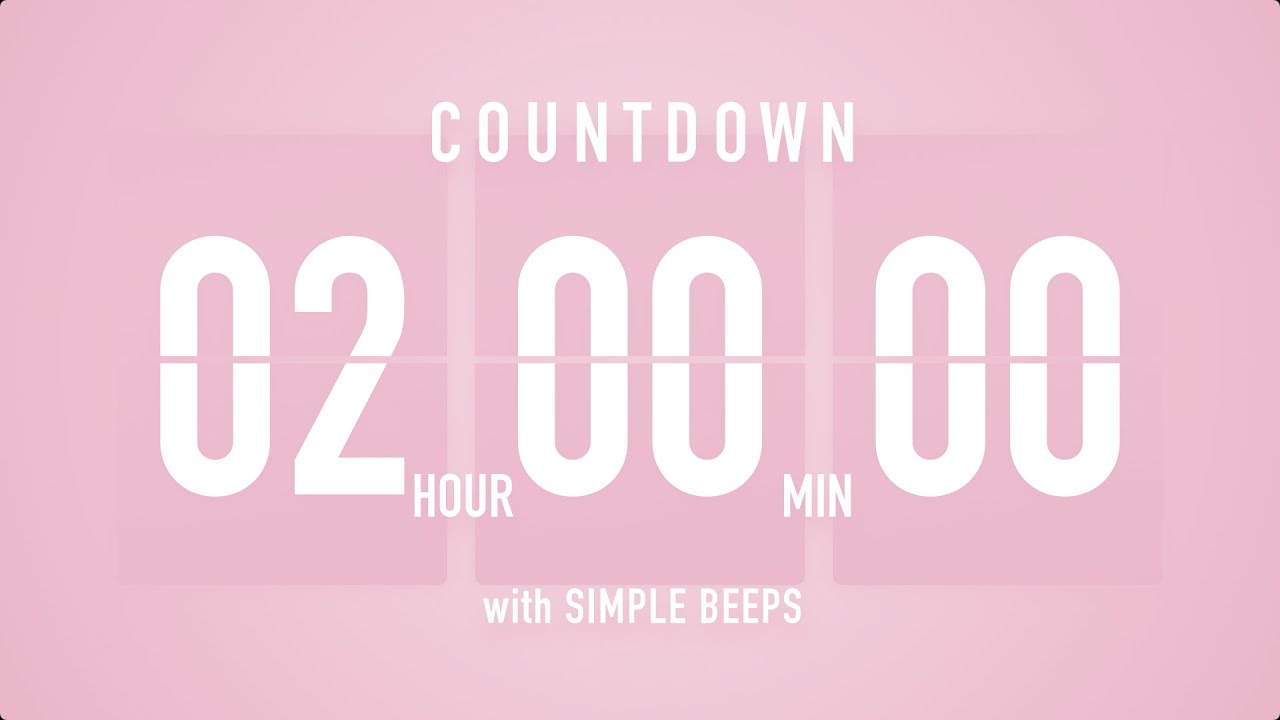 2 Hours Countdown Flip Clock Timer  Simple Beeps 