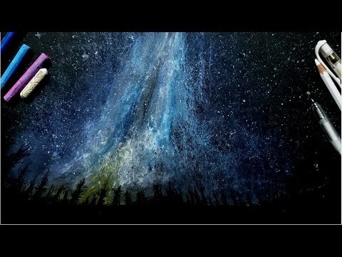 七夕の日 星空の描き方 天の川 ダイソーのクレヨン 色鉛筆 Draw The Milky Way Realistically With Colored Pencils Youtube