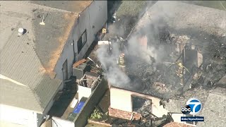Upland plane crash: Pilot killed after plane crashes into house, sparking massive fire | ABC7