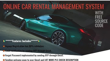 Car Rental Management System Using PHP and MySQL With Free Source Code | Includes validation and lot