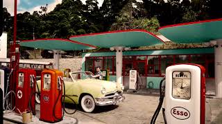 Gas Station In Sweden During The 50S