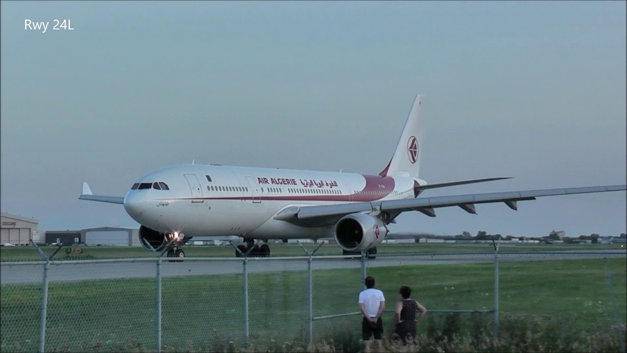 7T-VJV / Air Algerie / A330-202 / Landing, Close Up Taxi and Takeoff from Montreal-Trudeau (YUL)