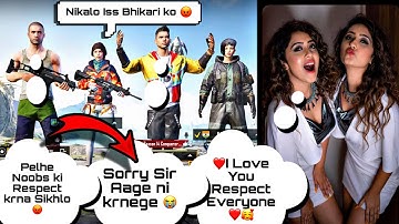 😱❤️Random #Famous Two Hot Girls kiss call Me Noob And I Challenge For 1v3TDM | PUBG Mobile | Part49