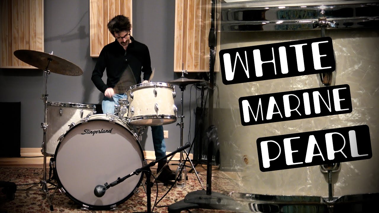 60's Slingerland Niles-Era Drum Set - White Marine Pearl - YouTube