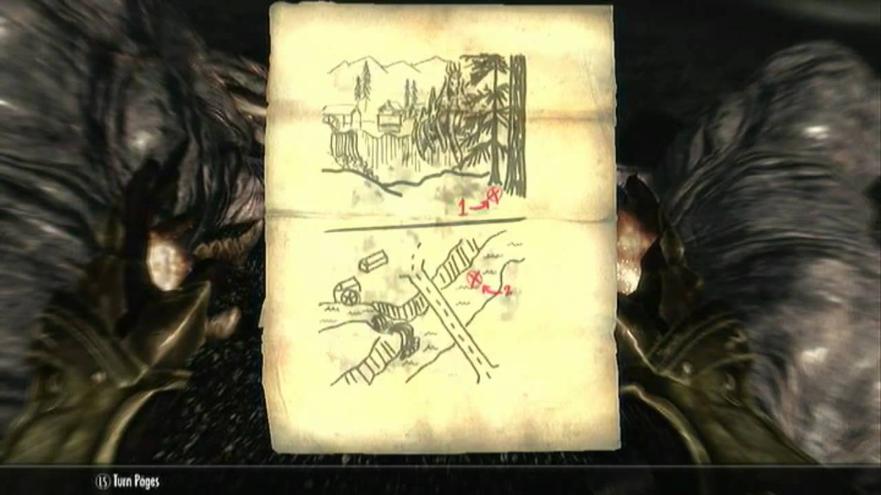 Скайрим карта сокровищ 4 на карте