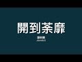 蕭敬騰 Jam Hsiao 開到荼靡 歌詞 