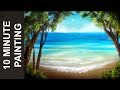 Painting a Summer Beach Landscape with Acrylics in 10 Minutes!