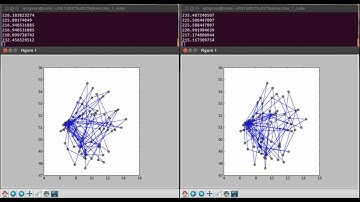 travelling salesman as genetic algorithm (30% mutation, 30% selection)