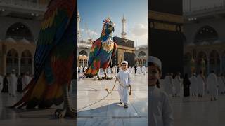 🌈 Giant Colorful Bird at Kaaba | Amazing AI Fantasy Islamic Scene 4K #Shorts