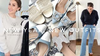 NEW OUTFITS, NEW YEAR. STYLING THE BEST WIDE LEG DENIM, NEW AFFORDABLE SHOES, DRESSES, AND MORE