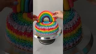 How To Make Rainbow Cake Tutorial Cake Decorating Piping Tips