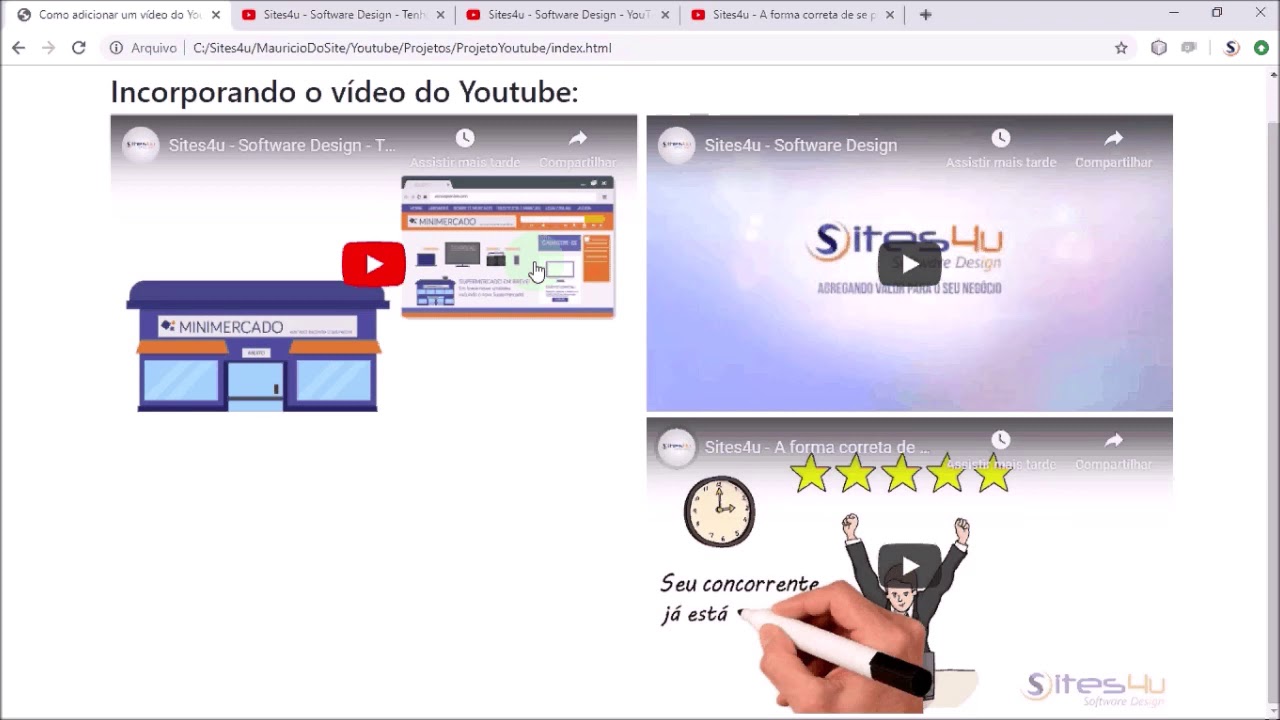 Como adicionar um vídeo do Youtube no teu site Html - YouTube