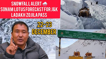 Meteorological department big forecast Fresh Snowfall Likely Late Tonight in ladakh Zojila J&K