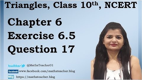 Triangles | Chapter 6 Ex 6.5 Q - 17 | NCERT | Maths Class 10th