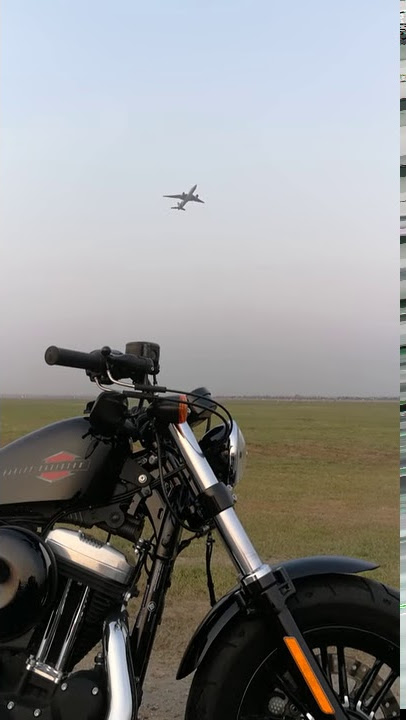 Harley Davidson 48 sportster and airplane