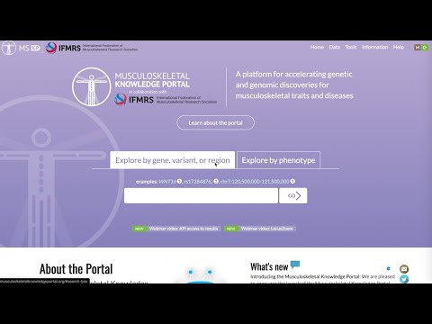 Overview of the Musculoskeletal Knowledge Portal