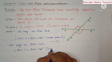 prove that If two lines intersect, then the vertically opposite angles are equal