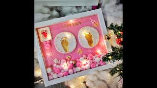 Vismiintrend Baby Handprint and Footprint Memories Frame Kit | Newborn Babies | DIY | Forever Gift