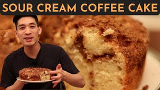 The SOFTEST Sour Cream Coffee Cake Recipe (LIGHT & FLUFFY)  Super Easy Dessert | Danlicious