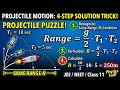 Projectile Motion Numerical Solved in 4 Steps | Same Range Trick | JEE / NEET / Class 11