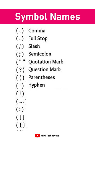 Symbol Names 1 #symbol #symbolnames #symbols