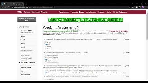 Non-conventional energy Resources || Nptel || Week 4 assignment solutions #nptel #assignment #2023