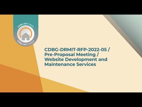 Pre-Proposal Meeting: CDBG-DRMIT-RFP-2022-05 | Website Development and Maintenance Services