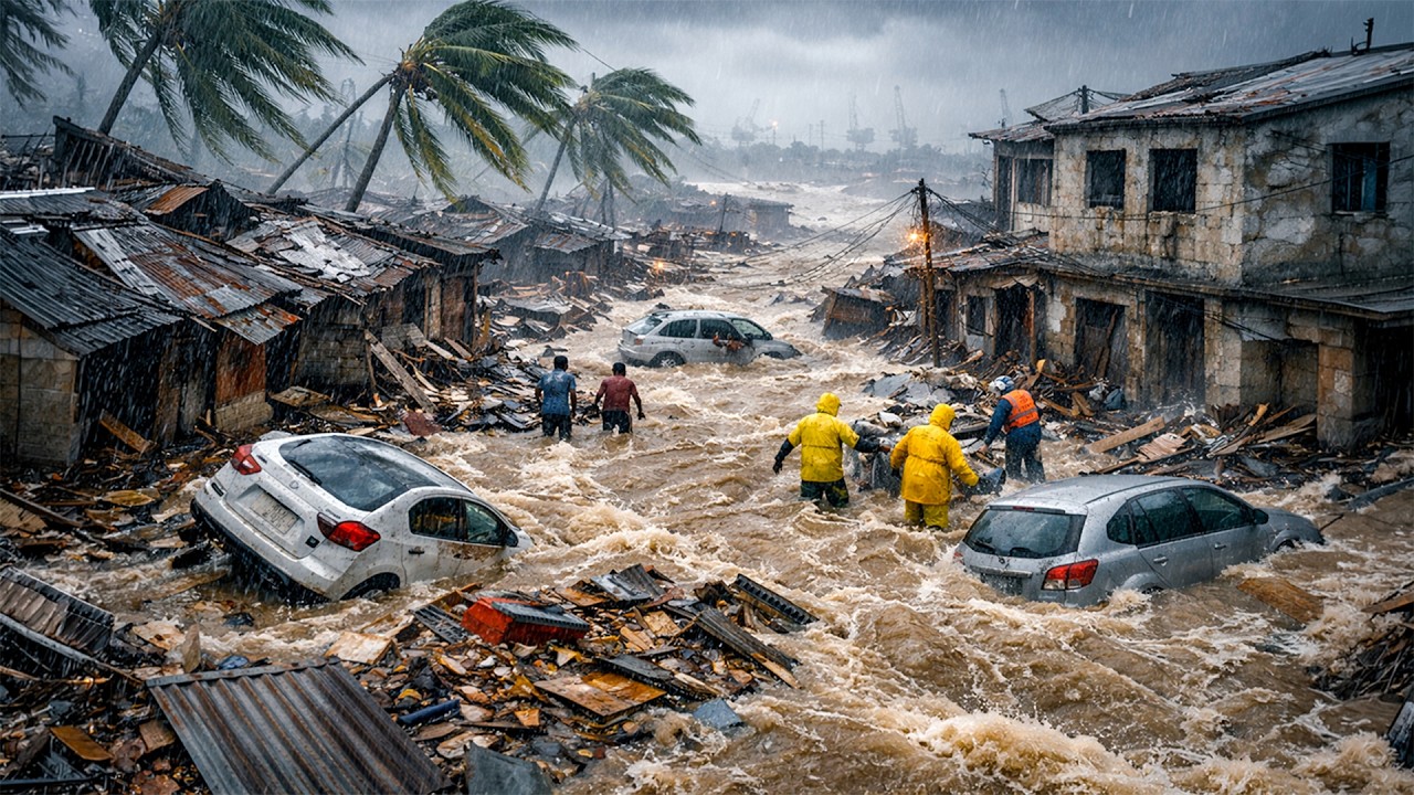Chaos in Madagascar Today! Flooding Cyclone Gezani Destroys Homes, Cars in Toamasina