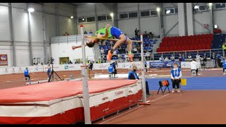 Sandro Tomassini (SLO) 214 cm High Jump 1. Place Balkan U20 Indoor Championships Belgrade 2022