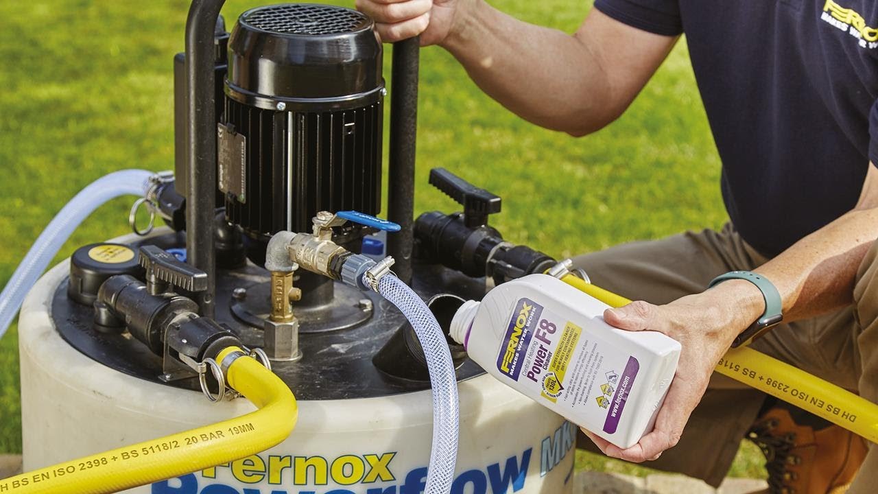 Fűtési rendszer mosás Fernox Jet Flush rendszer vegyszeres gépi átmosás