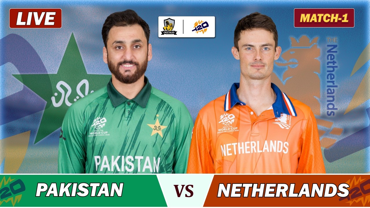 ICC T20 WORLD CUP 2026 : PAKISTAN VS NETHERLAND 1ST MATCH LIVE COMMENTARY | PAK VS NED LIVE MATCH
